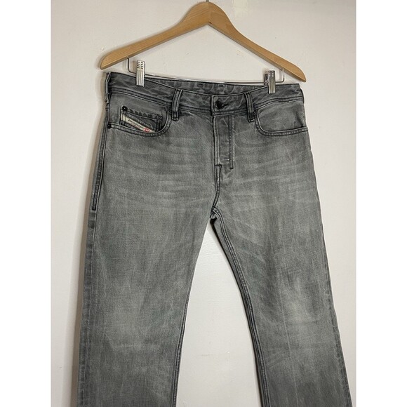 Diesel Men's 31x30 Zatiny Button Fly Straight Gray Denim Jeans WORN HEEL - Picture 2 of 9
